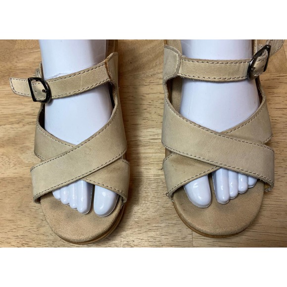 Dansko Women’s Size 40/US 9.5 Ivory Leather Cross Strap ‘Sela’ Slide Sandals - Picture 8 of 14